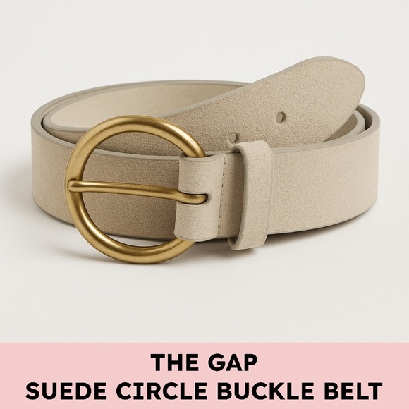 GAP Accessories - Gap Suede Leather Circle Buckle Belt Sand Beige Quiet Luxury Capsule Sz S